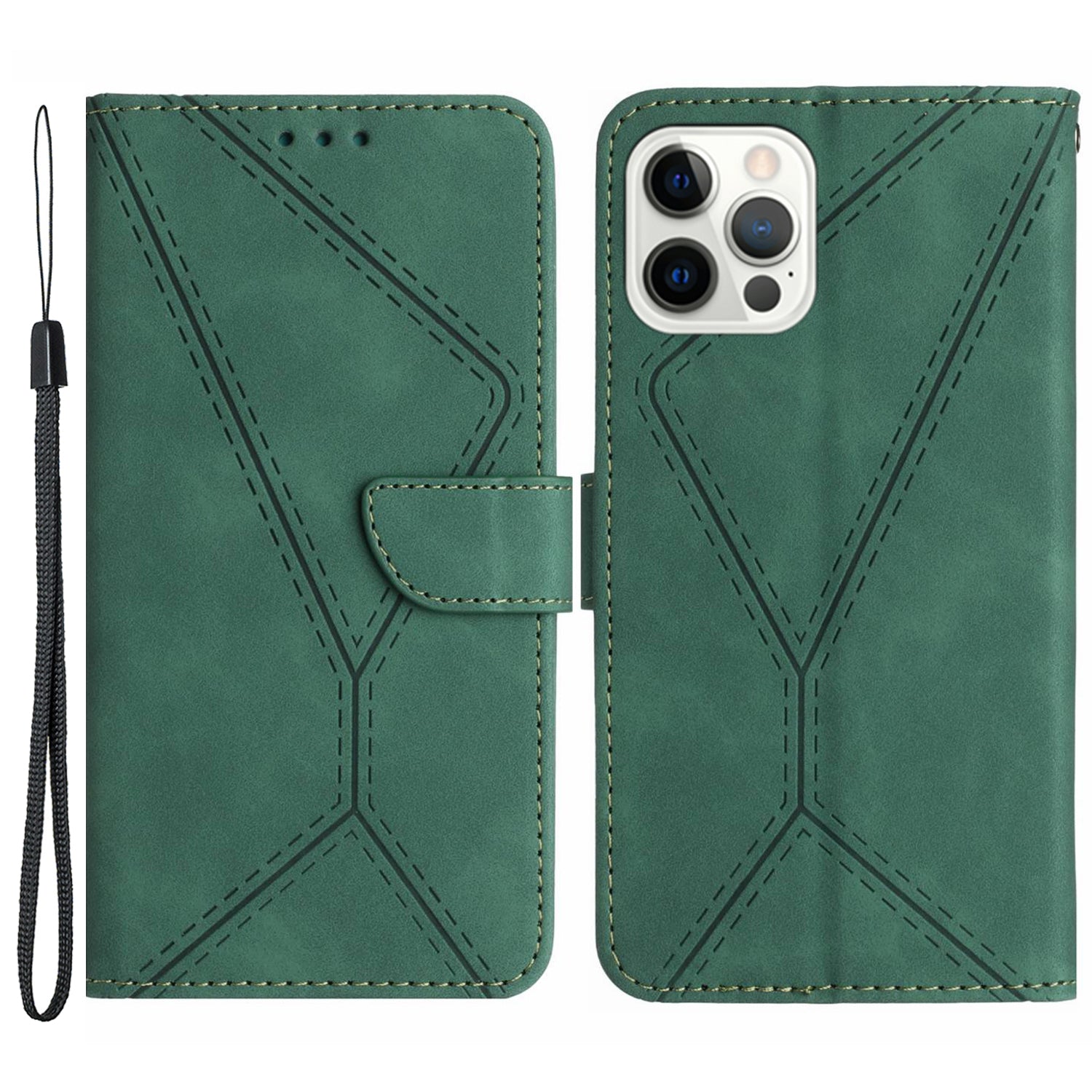 HT05 Pung Cover til iPhone 12 12 Pro 6,1 tommer Skin-touch Fuldt indpakket telefoncover PU læderskal HT05 Pung Cover til iPhone 12 12 Pro 6,1 tommer Skin-touch Fuldt indpakket telefoncover PU læderskal